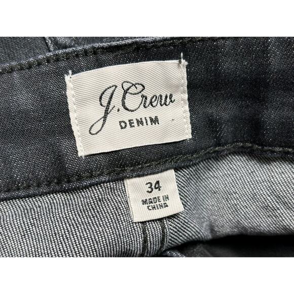 J. Crew Curvy Toothpick Denim Jeans Womens Size 34 Black Medium Wash High Rise - Picture 3 of 10
